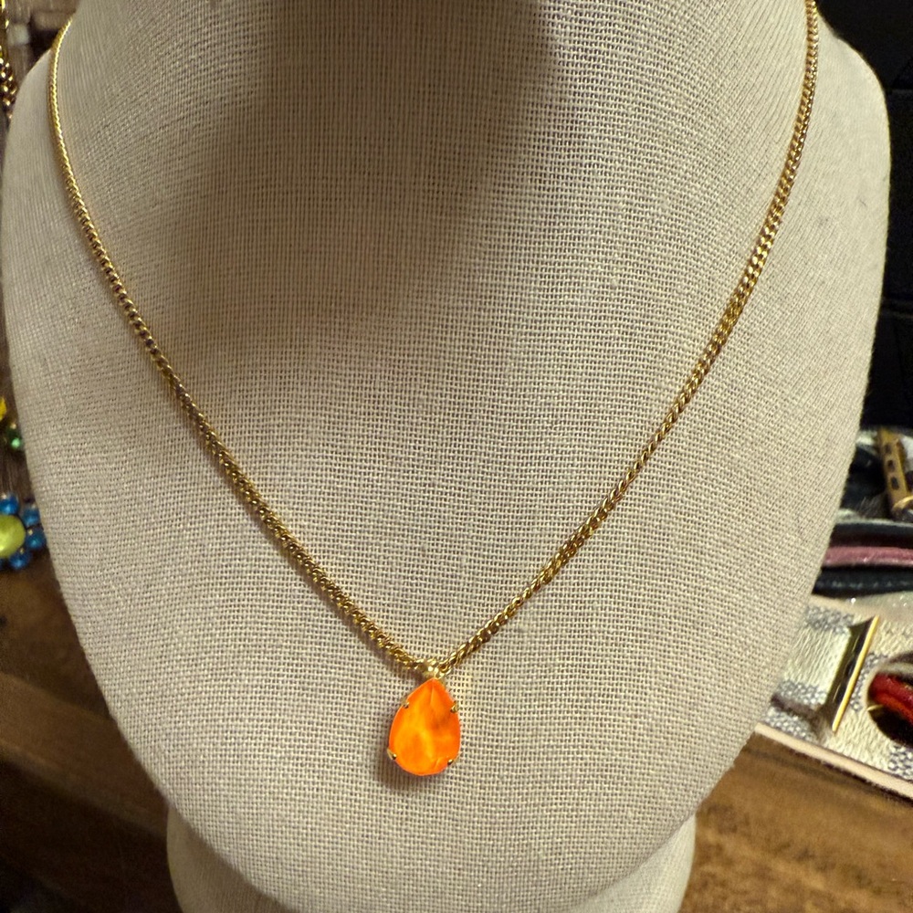 TOVA Authentic Necklace with Orange Pendant